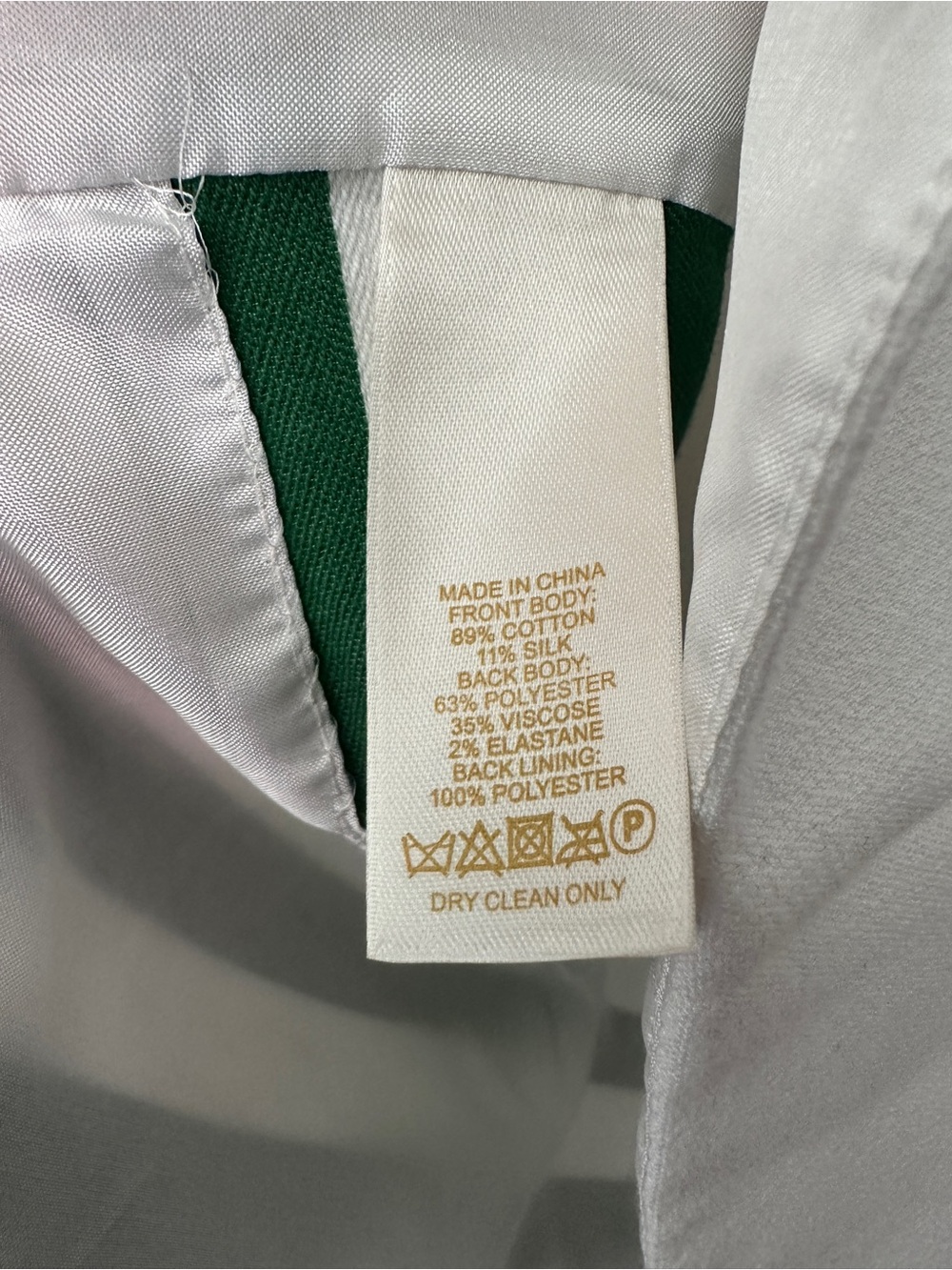 Kate Spade Green White Striped Blouse Size 6 Silk Back High Low Top - Picture 7 of 7